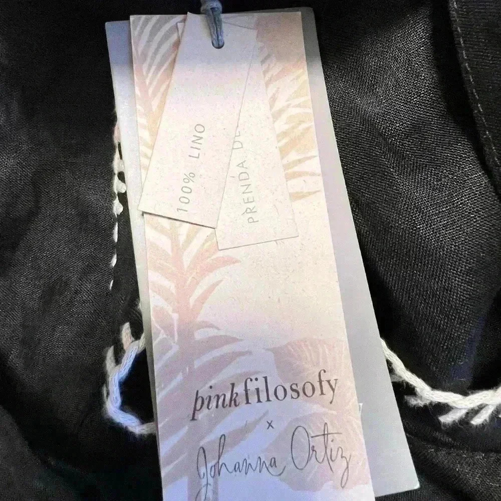 NWT! Johanna Ortiz + Pinkfilosofy Linen Tie-Back Macarena Maxi Dress - Picture 10 of 11